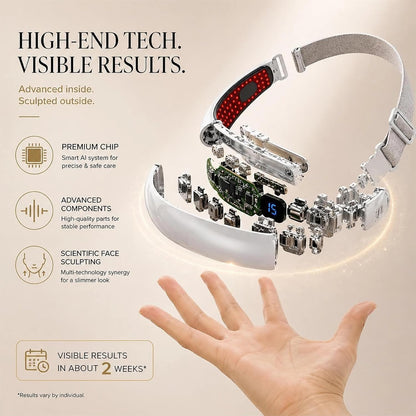 Electric Double Chin Device & V-Face Machine with 6 Modes and 12 Gear Adjustable Intensities - for Jawline Improve and Face Slimmer, Helps Obtain V-Line